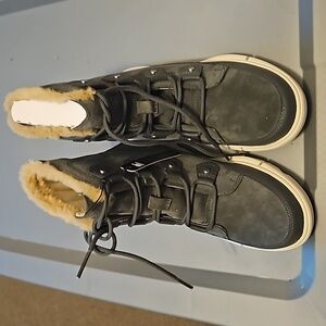 Sorel Explorer Next Joan Waterproof Boots Grill Gray Fawn Fur size 7.5 NEW NWT